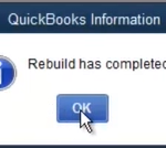 Click OK on Rebuild has completed message