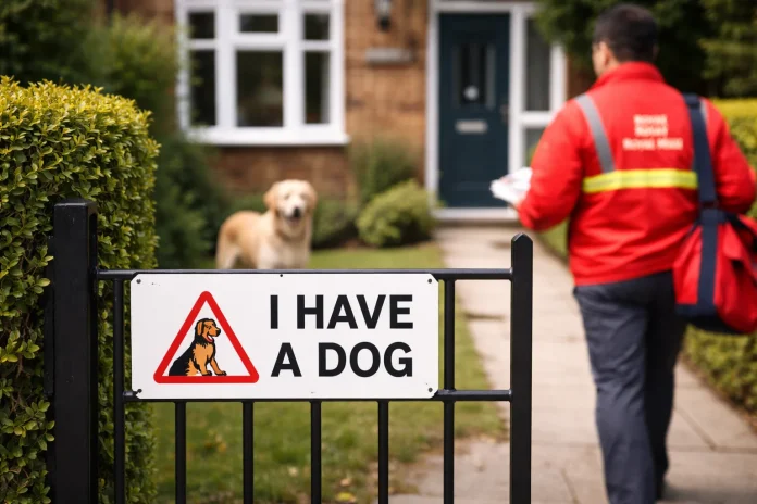Royal Mail Dog Warning Sign
